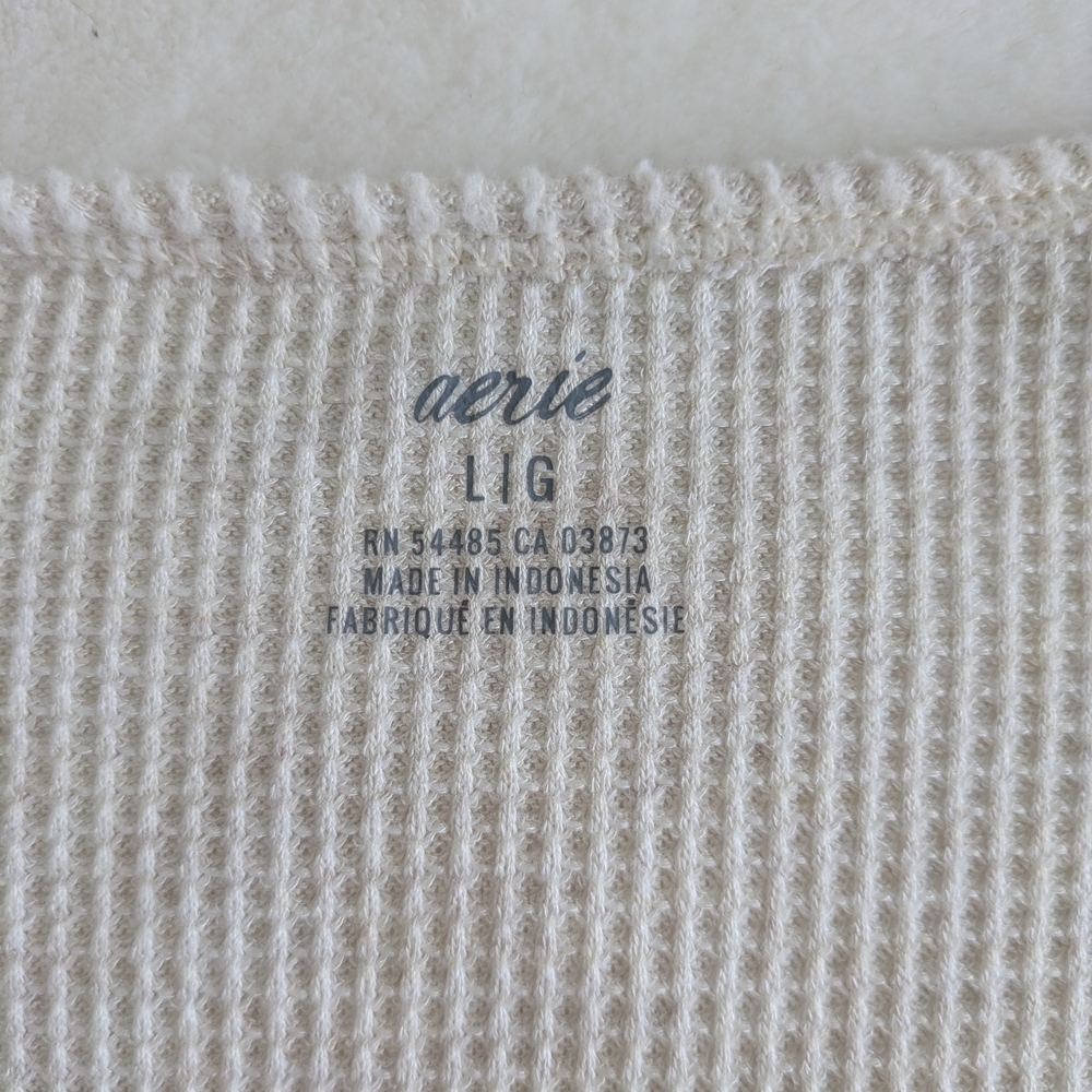 Aerie Cream Wrapped Long Sleeve Size Large - Picture 2 of 2